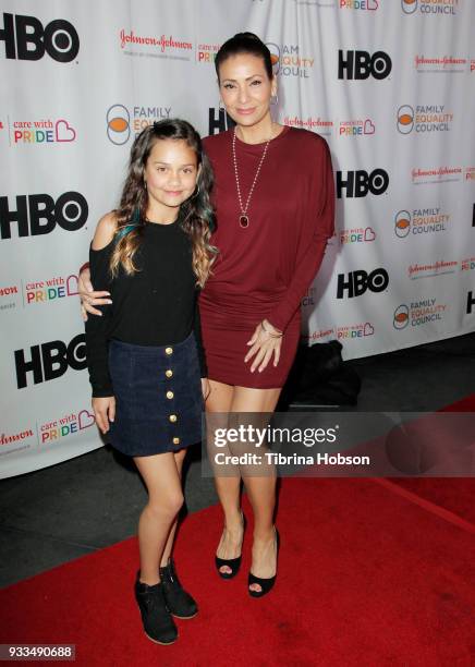 Constance Marie and her daughter attend the Family Equality Council's annual Impact Awards at The Globe Theatre on March 17, 2018 in Universal City,...