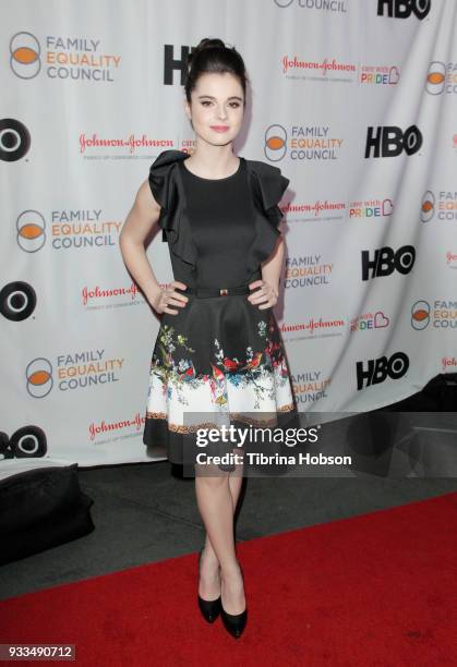 Vanessa Marano attends the Family Equality Council's annual Impact Awards at The Globe Theatre on March 17, 2018 in Universal City, California.