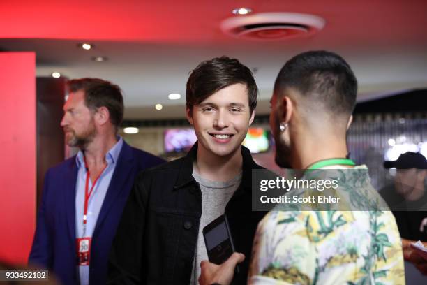 Actor Nick Robinson is interviewed at the Love, Simon Australian Premiere on March 18, 2018 in Sydney, Australia.