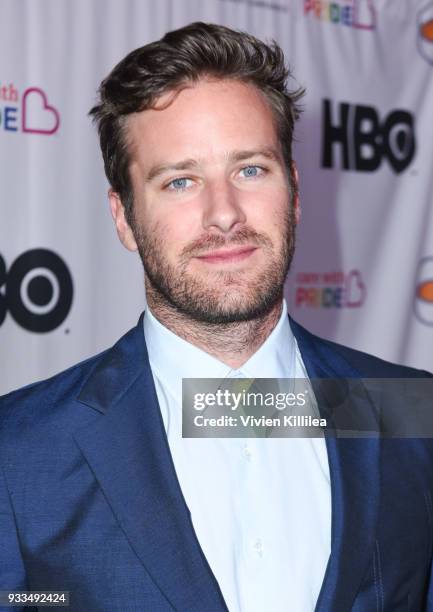 Armie Hammer attends Family Equality Council's Impact Awards at the Globe Theatre, Universal Studios at The Globe Theatre at Universal Studios on...