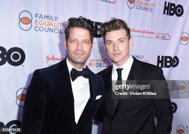 Nate Berkus and Jeremiah Brent attend Family Equality Council's Impact Awards at the Globe Theatre, Universal Studios at The Globe Theatre at...