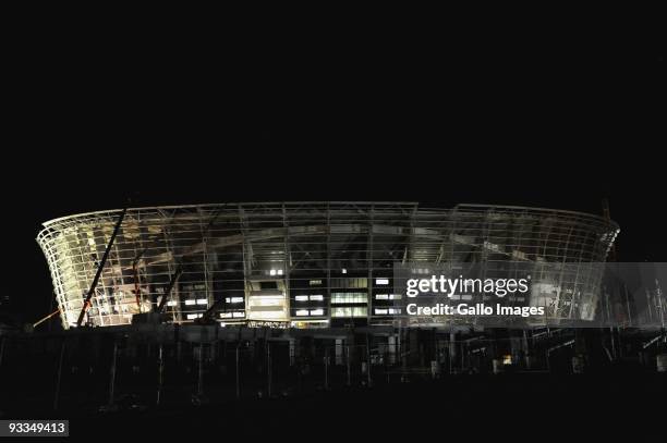 General view of Green Point Stadium in its final stages of construction on September 24, 2009 ahead of the 2010 FIFA Soccer World Cup in South...