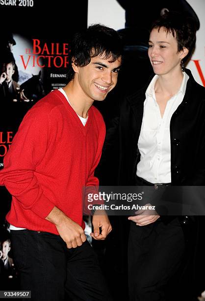 Actor Abel Ayala and Spansih actress Ariadna Gil attend "El Baile de la Victoria" photocall at Palafox cinema on November 24, 2009 in Madrid, Spain.