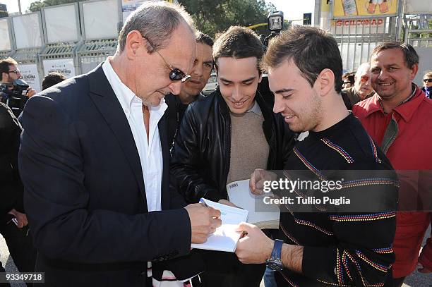 Delio Rossi coach of US Citta di Palermo meets supporters after a press conference at Stadio Renzo Barbera on November 24, 2009 in Palermo, Italy.