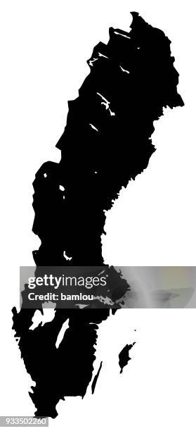 ilustraciones, imágenes clip art, dibujos animados e iconos de stock de mapa de suecia - swedish map