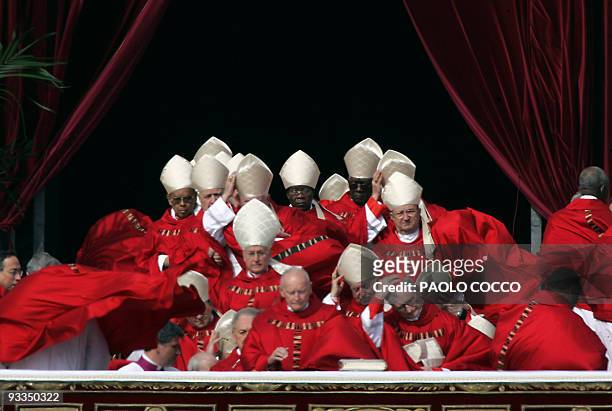 Cardinals arrive for the funeral of Pope John Paul II in St Peter's Square at the Vatican City 08 April 2005. The world looked on Rome as leaders...