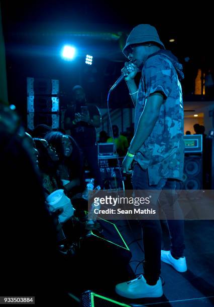 Performs onstage at Sounds from Africa during SXSW at 800 Congress on March 17, 2018 in Austin, Texas.