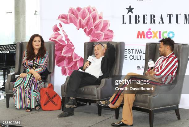 Angela Missoni, Creative Director of Missoni, English Composer Michael Nyman and Liberatum founder Pablo Ganguli speak onstage during day one of the...