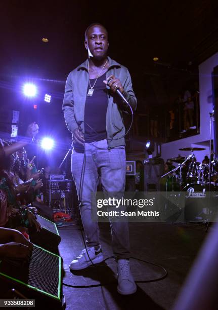 Kojo Funds performs onstage at Sounds from Africa during SXSW at 800 Congress on March 17, 2018 in Austin, Texas.