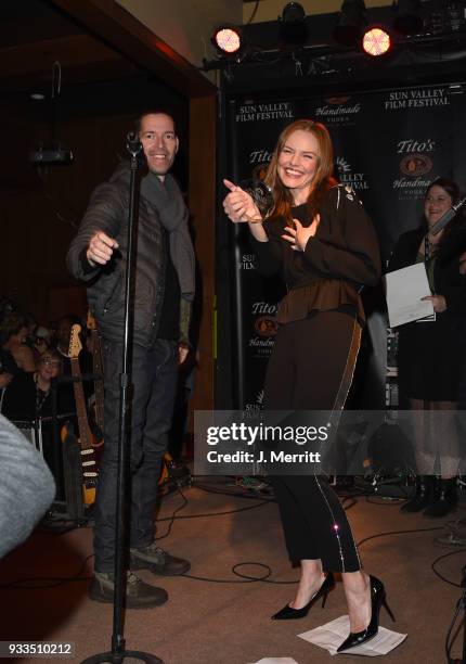 Actress Kate Bosworth and husband / Director Michael Polish attend the 2018 Sun Valley Film Festival - Day 4 Awards Bash held at Whiskey Jaques on...