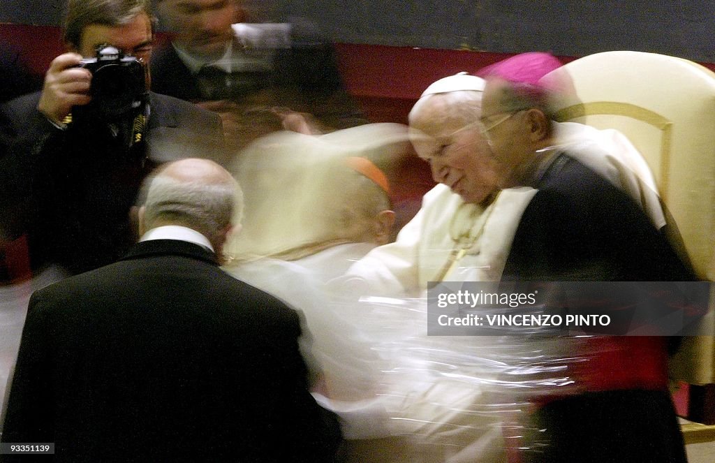 Pope John Paul II during a special audie