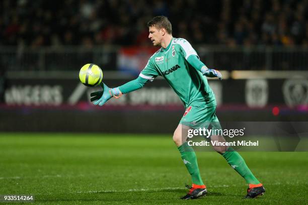 Ludovic Butelle of Angers during the Ligue 1 match between Angers SCO and SM Caen at Stade Raymond Kopa on March 17, 2018 in Angers, .