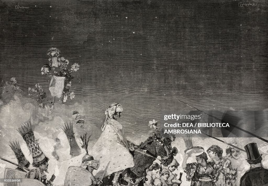 Moorish king riding during, Piedigrotta festival