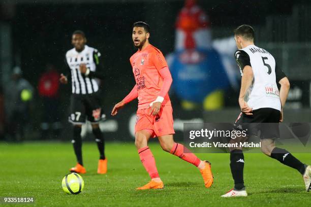 Youssef Ait Bennasser of Caen during the Ligue 1 match between Angers SCO and SM Caen at Stade Raymond Kopa on March 17, 2018 in Angers, .