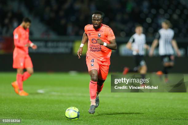 Ismael Diomande of Caen during the Ligue 1 match between Angers SCO and SM Caen at Stade Raymond Kopa on March 17, 2018 in Angers, .