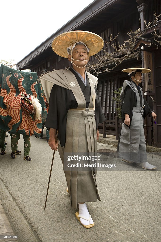Old man in traditional hat in Gonjunko Procession