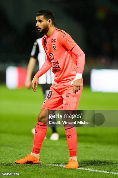 Youssef Ait Bennasser of Caen during the Ligue 1 match between Angers SCO and SM Caen at Stade Raymond Kopa on March 17, 2018 in Angers, .