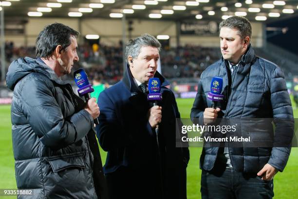 Maxime Bossis, Olivier Pickeu of Angers during the Ligue 1 match between Angers SCO and SM Caen at Stade Raymond Kopa on March 17, 2018 in Angers, .