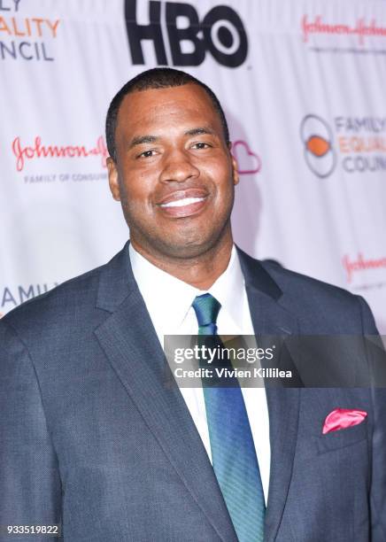 Jason Collins attends Family Equality Council's Impact Awards at The Globe Theatre at Universal Studios on March 17, 2018 in Universal City,...