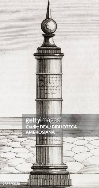 Miliaria Column, engraving from L'album, giornale letterario e di belle arti, Saturday, September 19 Year 2.