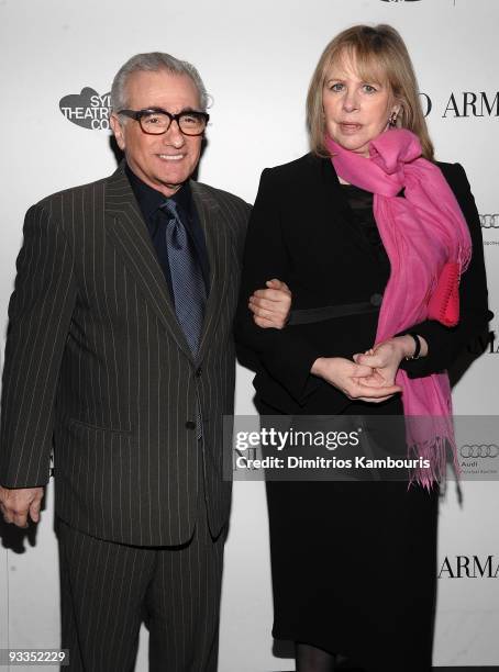 Director Martin Scorsese and Helen Scorsese attend a welcome dinner for the Sydney Theatre Company at Armani Ristorante on November 23, 2009 in New...