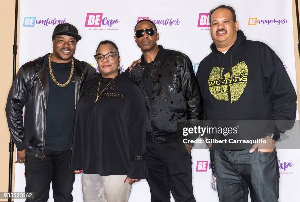 AllHipHop.com co-founder and co-CEO Chuck 'Jigsaw' Creekmur, rappers Roxanne Shante, record producer, Doug E. Fresh aka 'The Human Beat Box' and...