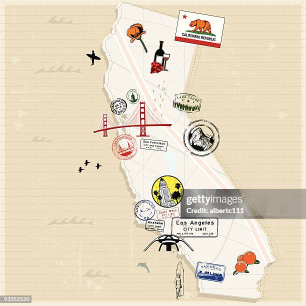 retro sie von kalifornien - anaheim california stock-grafiken, -clipart, -cartoons und -symbole