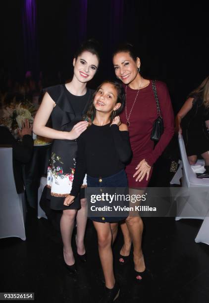 Vanessa Marano, Luna Katich and Constance Marie attend Family Equality Council's Impact Awards at The Globe Theatre at Universal Studios on March 17,...