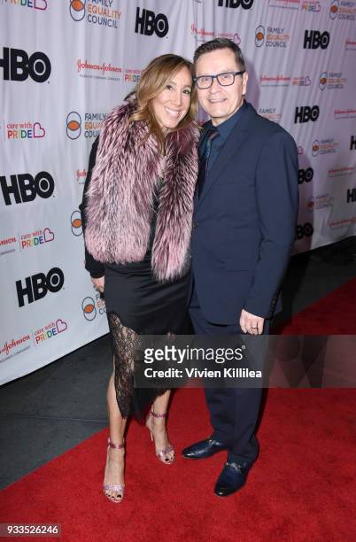 Nina and Bob Mariano attend Family Equality Council's Impact Awards at The Globe Theatre at Universal Studios on March 17, 2018 in Universal City,...
