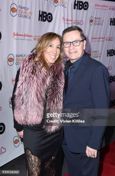Nina and Bob Mariano attend Family Equality Council's Impact Awards at The Globe Theatre at Universal Studios on March 17, 2018 in Universal City,...