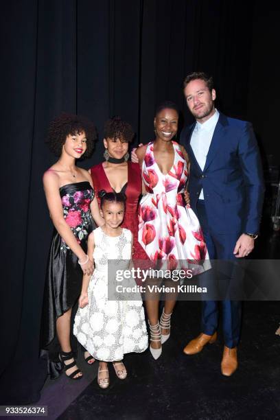 Lola Jessika, her daughters and Armie Hammer attend Family Equality Council's Impact Awards at The Globe Theatre at Universal Studios on March 17,...