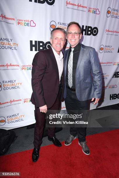 Of Family Equality Council Stan Sloan and Del Shores attend Family Equality Council's Impact Awards at The Globe Theatre at Universal Studios on...