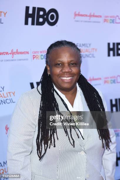 Denise Hinds attends Family Equality Council's Impact Awards at The Globe Theatre at Universal Studios on March 17, 2018 in Universal City,...