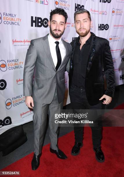 Michael Turchin and Lance Bass attend Family Equality Council's Impact Awards at The Globe Theatre at Universal Studios on March 17, 2018 in...