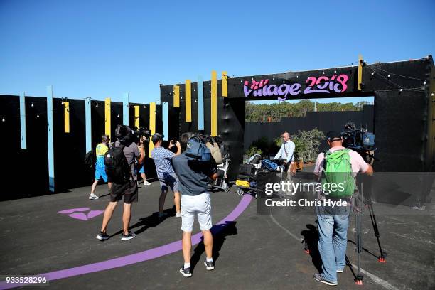 Media arrive for a tour in the Gold Coast 2018 Commonwealth Games Village on March 18, 2018 in Gold Coast, Australia.