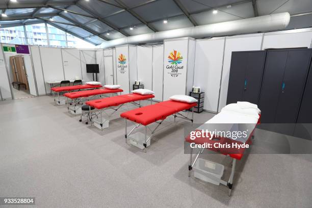 Massage room in the Gold Coast 2018 Commonwealth Games Village on March 18, 2018 in Gold Coast, Australia.