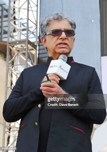 Deepak Chopra speaks onstage during day two of the Liberatum Mexico Festival 2018 at Monumento a la Revolucion on March 17, 2018 in Mexico City,...