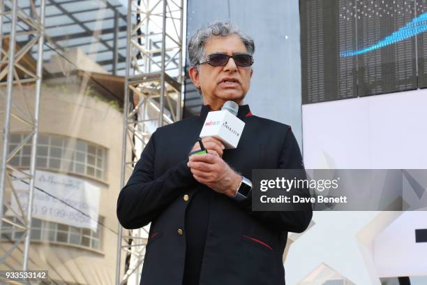 Deepak Chopra speaks onstage during day two of the Liberatum Mexico Festival 2018 at Monumento a la Revolucion on March 17, 2018 in Mexico City,...