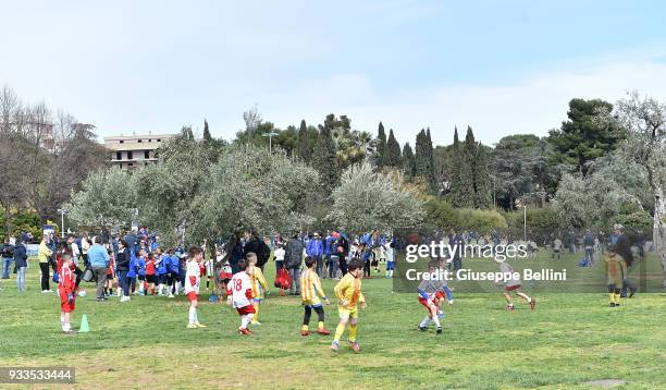 General view of Parco 2 Giugno in Bari with participants in the celebration of 120 years of FIGC during an Italian Football Federation event to...