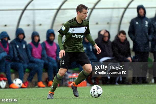 Riccardo Cappellini of Juventus in action during the Viareggio Cup match between Juventus U19 snd Euro New York U19 on March 18, 2018 in Margine...