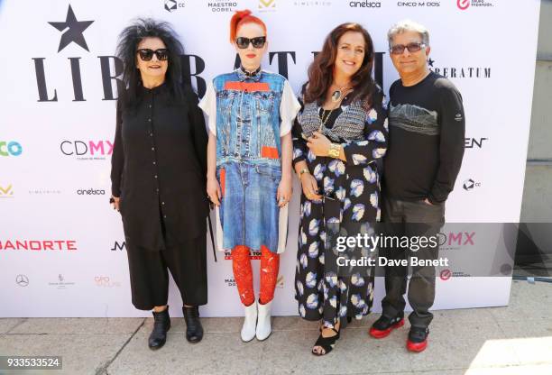 Odile Decq, Shirley Manson, Angela Missoni and Deepak Chopra attend day two of the Liberatum Mexico Festival 2018 at Monumento a la Revolucion on...