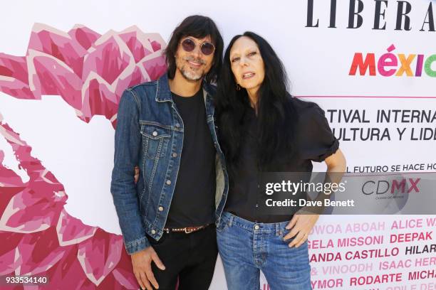 Vinoodh Matadin and Inez van Lamsweerde attend day two of the Liberatum Mexico Festival 2018 at Monumento a la Revolucion on March 17, 2018 in Mexico...