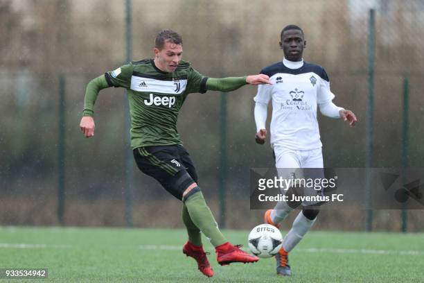 Cendrim Kameraj of Juventus scores a goal during the Viareggio Cup match between Juventus U19 snd Euro New York U19 on March 18, 2018 in Margine...