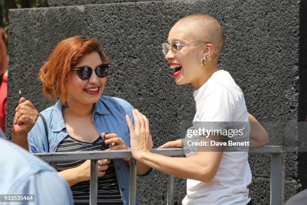 Adwoa Aboah meets guests during day two of the Liberatum Mexico Festival 2018 at Monumento a la Revolucion on March 17, 2018 in Mexico City, Mexico