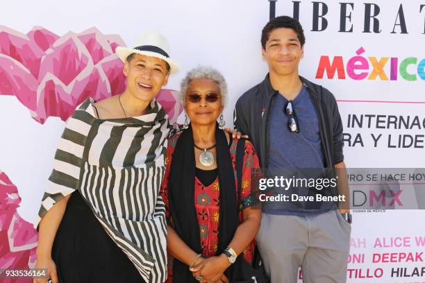 Rebecca Walker, Alice Walker and Tenzin Rangdrol attend day two of the Liberatum Mexico Festival 2018 at Monumento a la Revolucion on March 17, 2018...