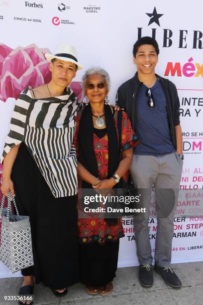 Rebecca Walker, Alice Walker and Tenzin Rangdrol attend day two of the Liberatum Mexico Festival 2018 at Monumento a la Revolucion on March 17, 2018...