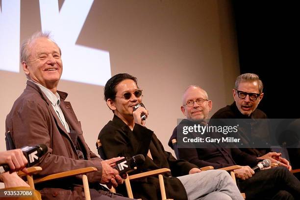 Bill Murray, Kunichi Nomura, Bob Balaban and Jeff Goldblum attend the premiere of "Isle of Dogs" at the Paramount Theatre during South By Southwest...