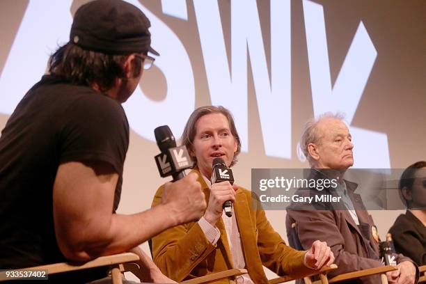 Robert Rodriguez, Wes Anderson and Bill Murray attend the premiere of "Isle of Dogs" at the Paramount Theatre during South By Southwest on March 17,...