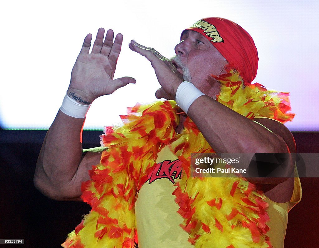 Hulk Hogan enters the stage prior to his bout against Ric Flair... News ...