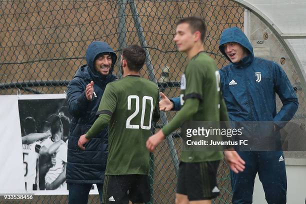 Giuseppe Montaperto of Juventus celebrates after scoring a goal during the Viareggio Cup match between Juventus U19 snd Euro New York U19 on March...
